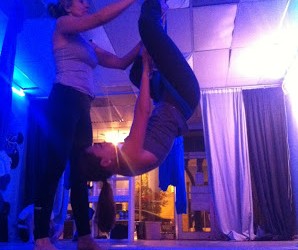 She flies through the air….